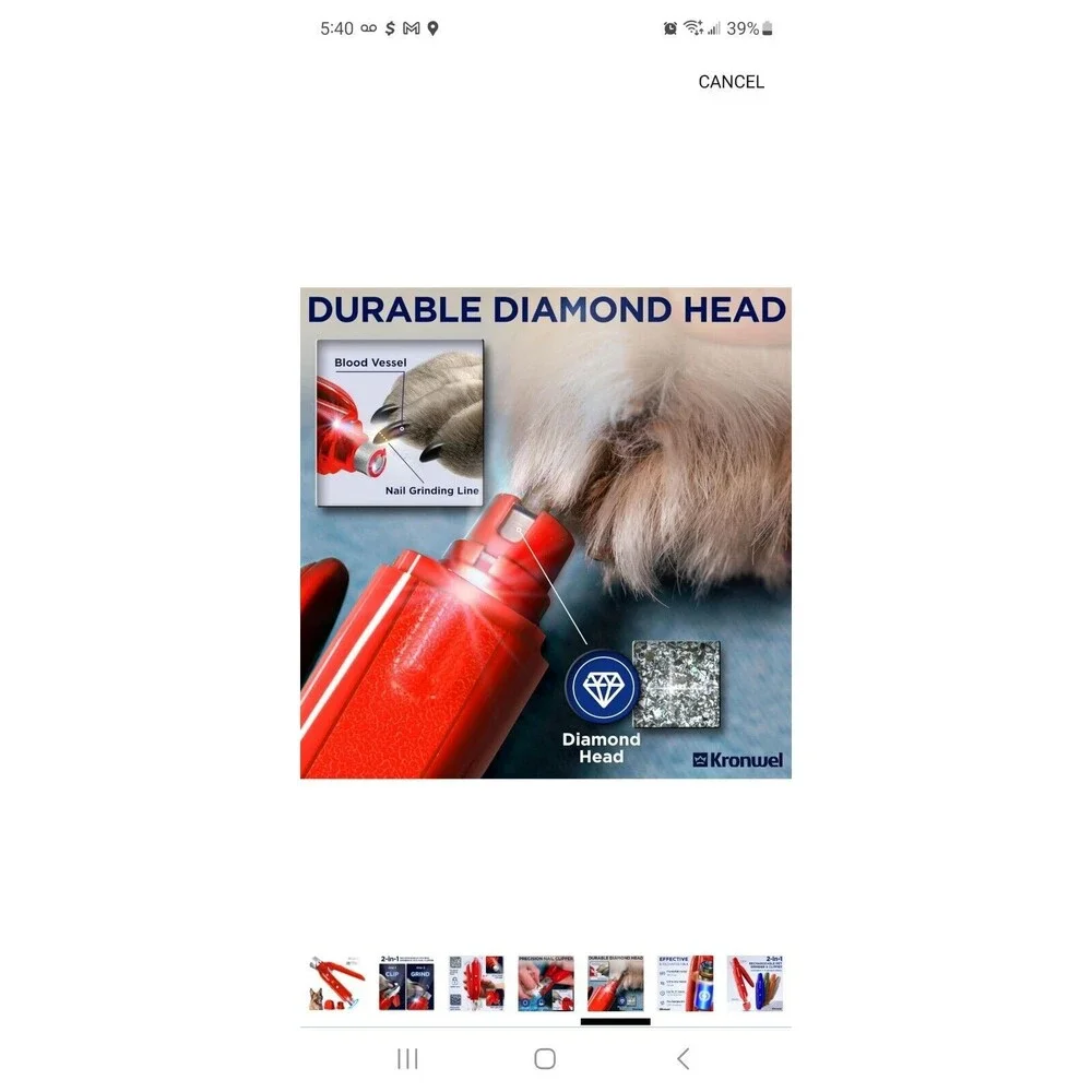 2-in-1 Rechargeable Dog Nail Grinder & Dog Nail Clippers, Dog Nail Trimmers for